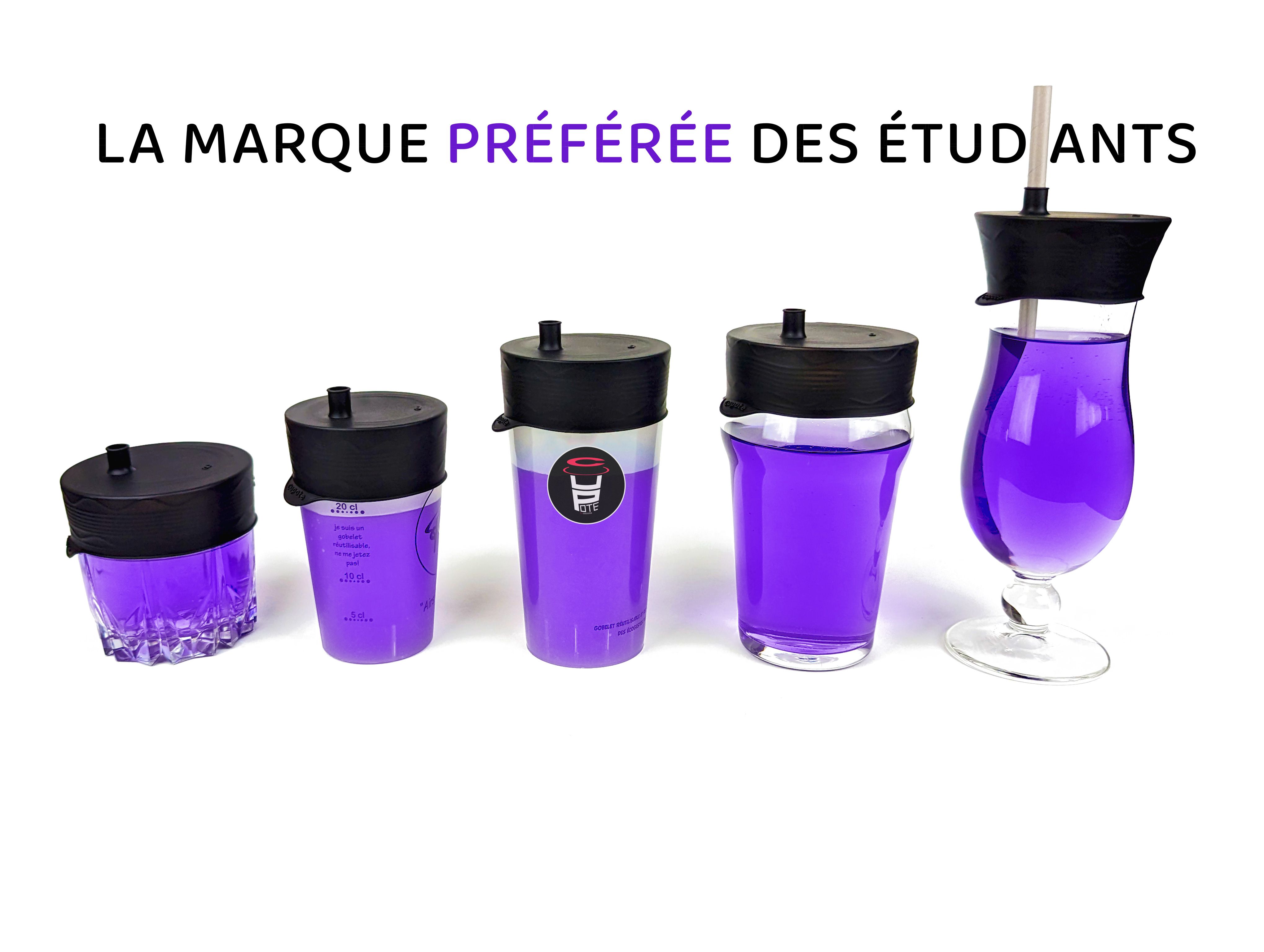 Capotes de verre Cupote posées sur plusieurs verres