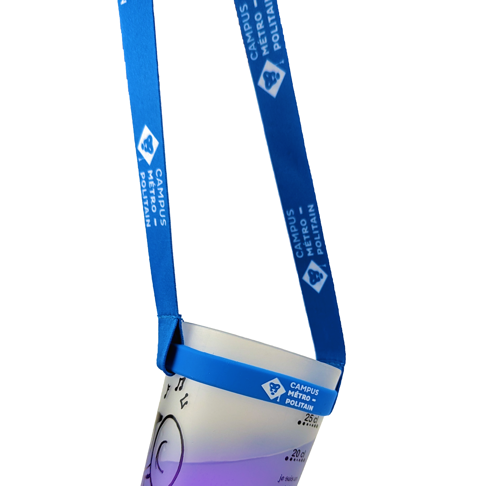 Tour de cou porte-gobelet avec verre suspendu autour du cou